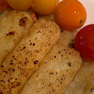 ハッシュドポテトとミニトマトのガーリック炒め